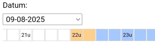 Voorbeeld van ingevuld dagboek: naar bed om 22:00 en slapen vanaf 22:30